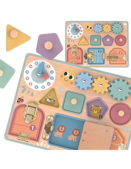 TOOKY TOY Manipulative Board with Teeth and Clock for Children