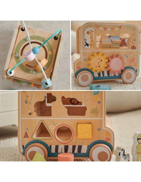 Safari Woopie Green Activity Cube - Educational Wooden Toy