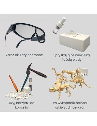 WOOPIE Ausgrabungsset "Kleiner Archäologe" - 6 Dinosaurierskelette