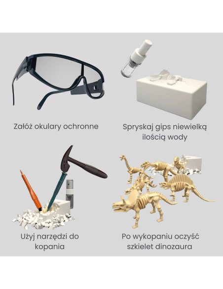 WOOPIE Ausgrabungsset "Kleiner Archäologe" - 6 Dinosaurierskelette