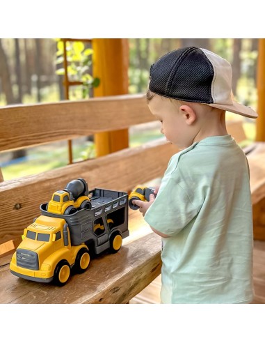 WOOPIE 4-in-1 Tow Truck Construction Vehicles - Set for Little Drivers