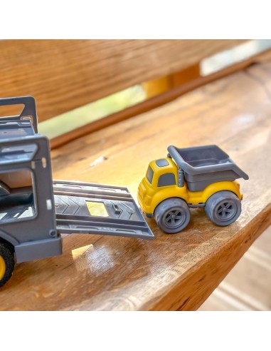 Set mit Baufahrzeugen – Lkw und Tieflader – WOOPIE