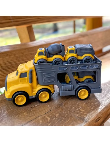 WOOPIE 4-in-1 Tow Truck Construction Vehicles - Set for Little Drivers