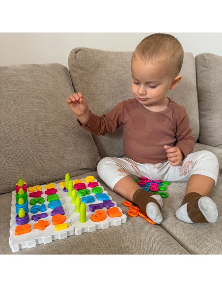 WOOPIE Montessori-Steckspiel 139-tlg – Sorter fürs Gehirn, Buchstaben & Zahlen
