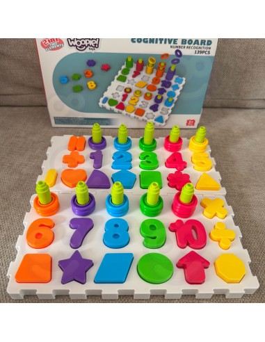 WOOPIE Montessori-Steckspiel 139-tlg – Sorter fürs Gehirn, Buchstaben & Zahlen