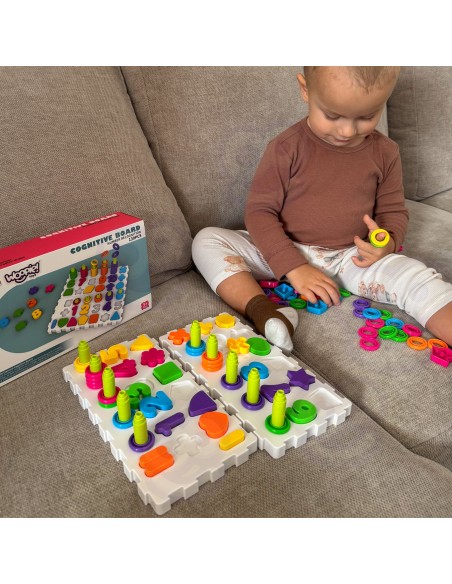 WOOPIE Montessori-Steckspiel 139-tlg – Sorter fürs Gehirn, Buchstaben & Zahlen