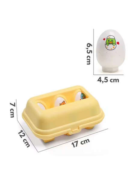 WOOPIE Sorter Montessori Steckspiel – Küken-Eier, 6 Stk – Spielzeug
