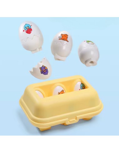 WOOPIE Sorter Montessori Steckspiel – Küken-Eier, 6 Stk – Spielzeug