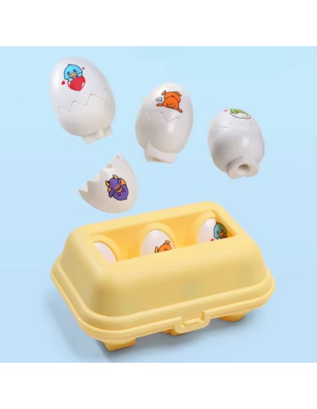 WOOPIE Sorter Montessori Steckspiel – Küken-Eier, 6 Stk – Spielzeug