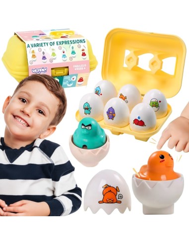 WOOPIE Sorter Montessori Steckspiel – Küken-Eier, 6 Stk – Spielzeug