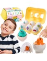 WOOPIE Sorter Montessori Steckspiel – Küken-Eier, 6 Stk – Spielzeug