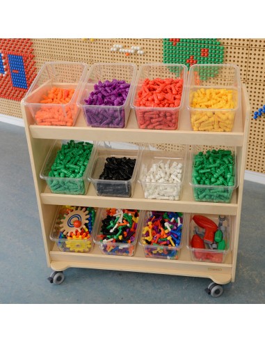 Regał na Kółkach MASTERKIDZ - 3 Półki do Tablicy STEM 800x800