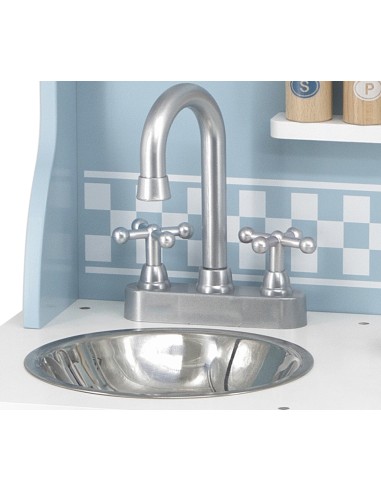 VIGA PolarB Wooden Kitchen with Accessories Silver - Blue