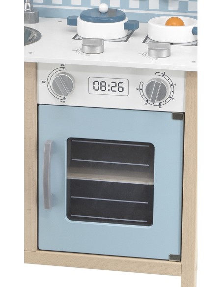 VIGA PolarB Wooden Kitchen with Accessories Silver - Blue
