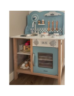 VIGA PolarB Wooden Kitchen with Accessories Silver - Blue
