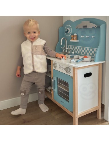 VIGA PolarB Wooden Kitchen with Accessories Silver - Blue