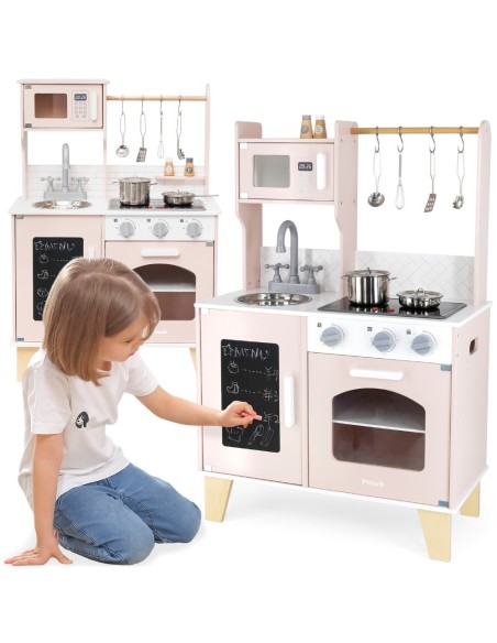 Viga – Interaktive Holzküche PolarB mit Zubehör für Kinder