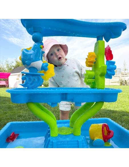 WOOPI Wassertisch 4in1 mit Sandkasten und Wasserfall XL Delfin