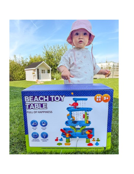 WOOPI 4-in-1 Water Table with Sandbox and Waterfall XL Dolphin