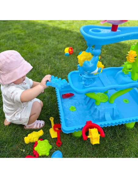 WOOPI Wassertisch 4in1 mit Sandkasten und Wasserfall XL Delfin