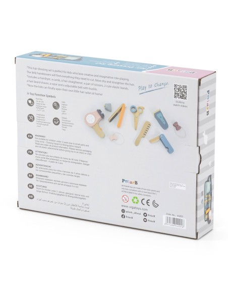 VIGA PolarB Wooden Hairdressing Set with Tools for Children