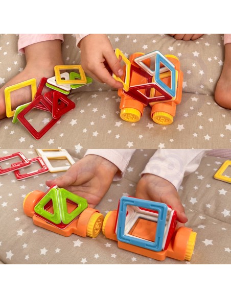 Mini Magnetic Blocks 22 pcs. Vehicle Building WOOPIE - STEAM