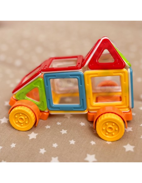 Klocki Magnetyczne Mini 22 el. Budowanie Pojazdów WOOPIE - STEAM