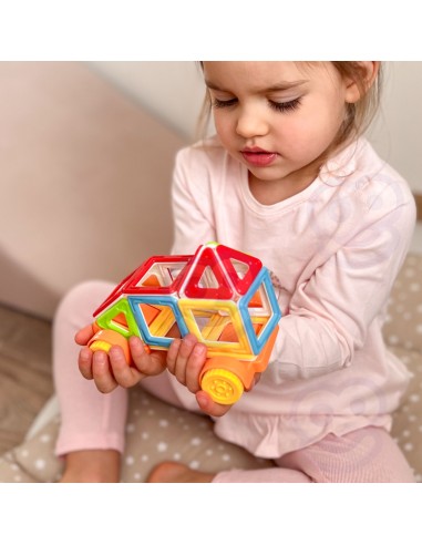 Mini Magnetic Blocks 22 pcs. Vehicle Building WOOPIE - STEAM
