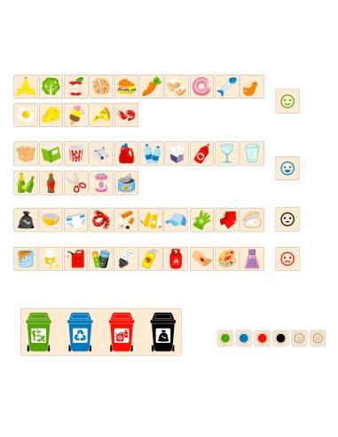 VIGA Educational Garbage Sorting Puzzle - Wooden Game