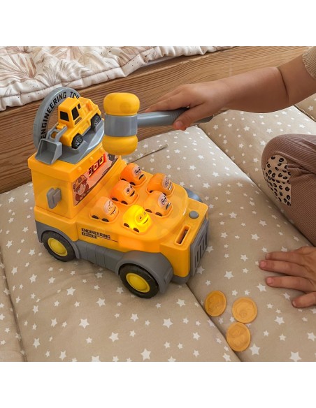 WOOPO Gra Zręcznościowa Uderz Młotkiem Wbijak Plac Budowy