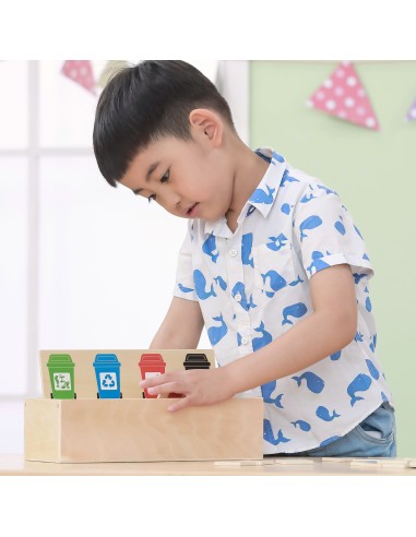 VIGA Educational Garbage Sorting Puzzle - Wooden Game