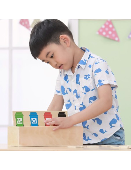 VIGA Educational Garbage Sorting Puzzle - Wooden Game