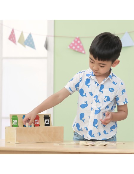 VIGA Educational Garbage Sorting Puzzle - Wooden Game
