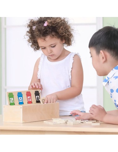 VIGA Educational Garbage Sorting Puzzle - Wooden Game