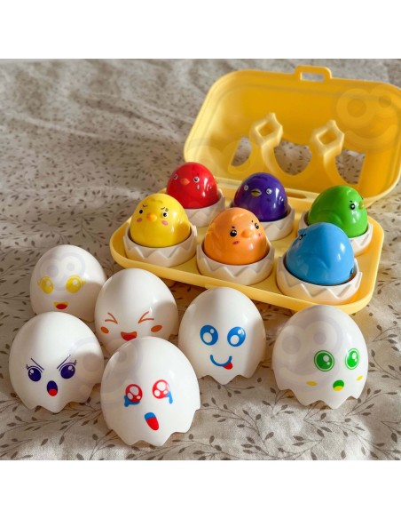 Układanka Sorter Montessori Wesołe Kurczaczki Jajka 6szt