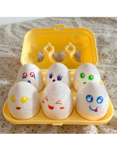 WOOPIE Sorter Montessori Steckspiel – fröhliche Küken-Eier, 6 Stk