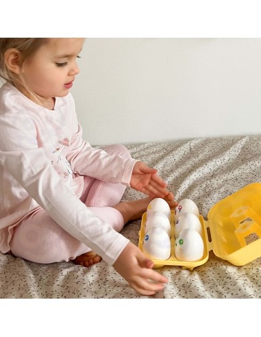 WOOPIE Sorter Montessori Steckspiel – fröhliche Küken-Eier, 6 Stk