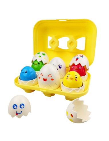 WOOPIE Sorter Montessori Steckspiel – fröhliche Küken-Eier, 6 Stk