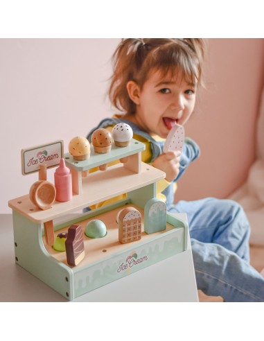 WOOPIE GREEN Holz-Eisdiele 16-tlg – Eis-Set
