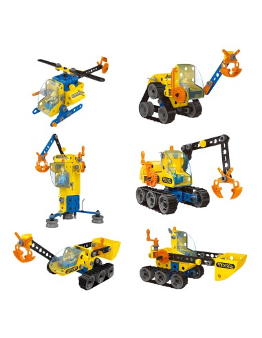 Konstravimo rinkinys – kurk savo statybines transporto priemones 6-in-1 STEAM, WOOPIE