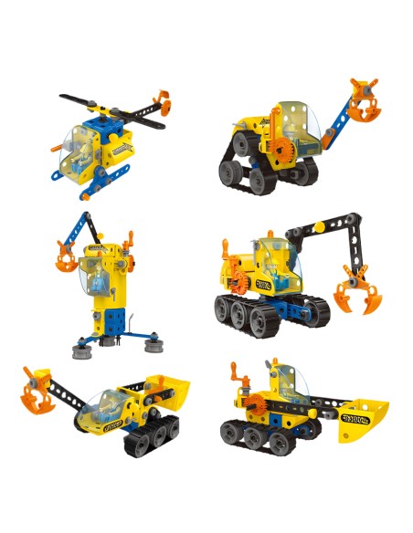 Konstravimo rinkinys – kurk savo statybines transporto priemones 6-in-1 STEAM, WOOPIE