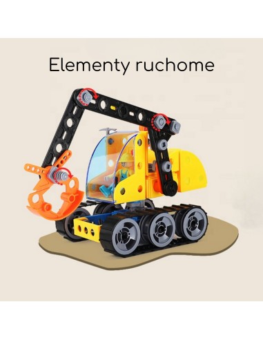 Konstravimo rinkinys – kurk savo statybines transporto priemones 6-in-1 STEAM, WOOPIE