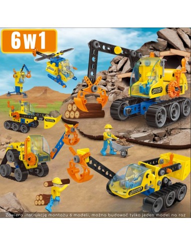 Konstravimo rinkinys – kurk savo statybines transporto priemones 6-in-1 STEAM, WOOPIE