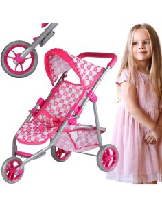 WOOPIE ROYAL Pink Heart Tricycle Doll Stroller