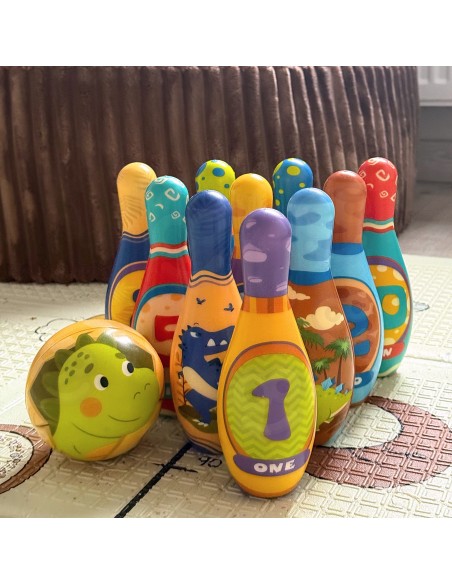 Dinosaurs Bowling Set 12 Pieces WOOPIE - A Game Developing Accuracy 3+