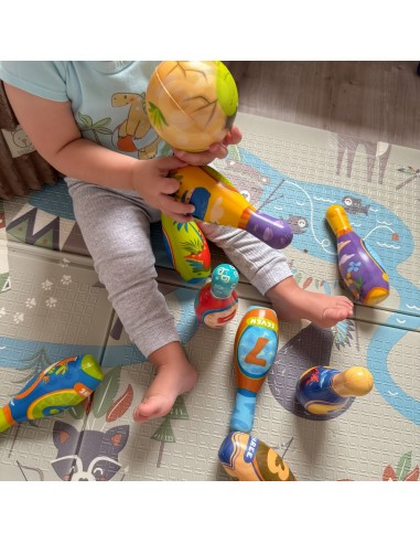 Dinosaurs Bowling Set 12 Pieces WOOPIE - A Game Developing Accuracy 3+