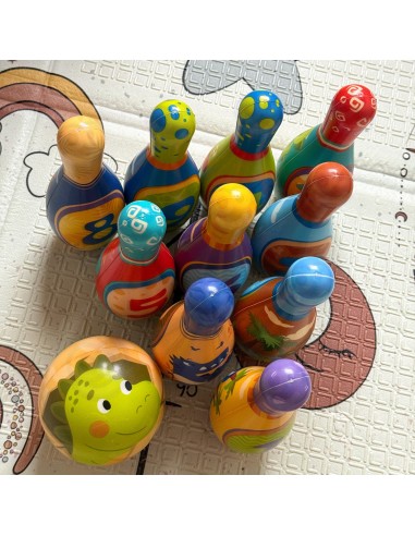 Dinosaurs Bowling Set 12 Pieces WOOPIE - A Game Developing Accuracy 3+