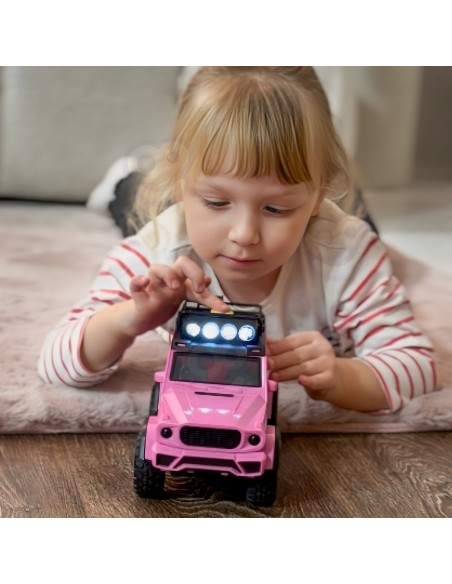 Pink SUV with trailer and horse figure – a realistic set from WOOPIE