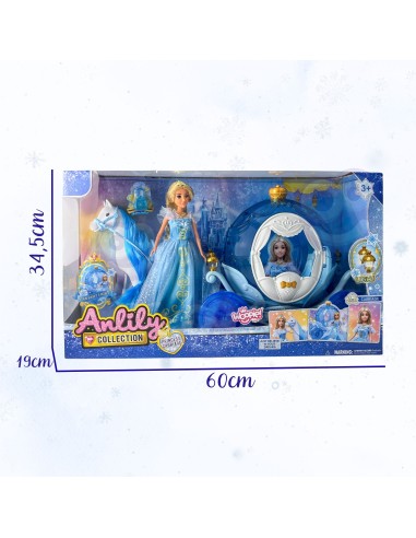 Ice Princess Doll Carriage with Lights WOOPIE - Magic Carriage