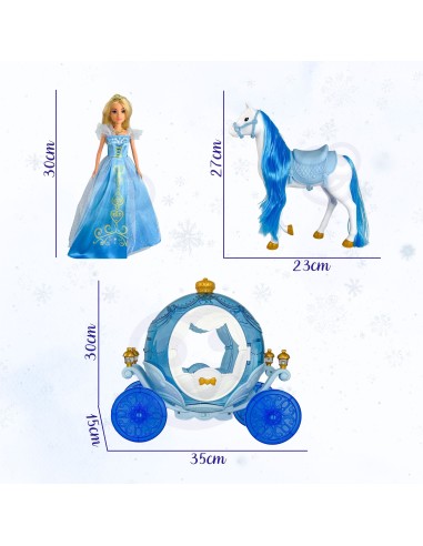 Ice Princess Doll Carriage with Lights WOOPIE - Magic Carriage